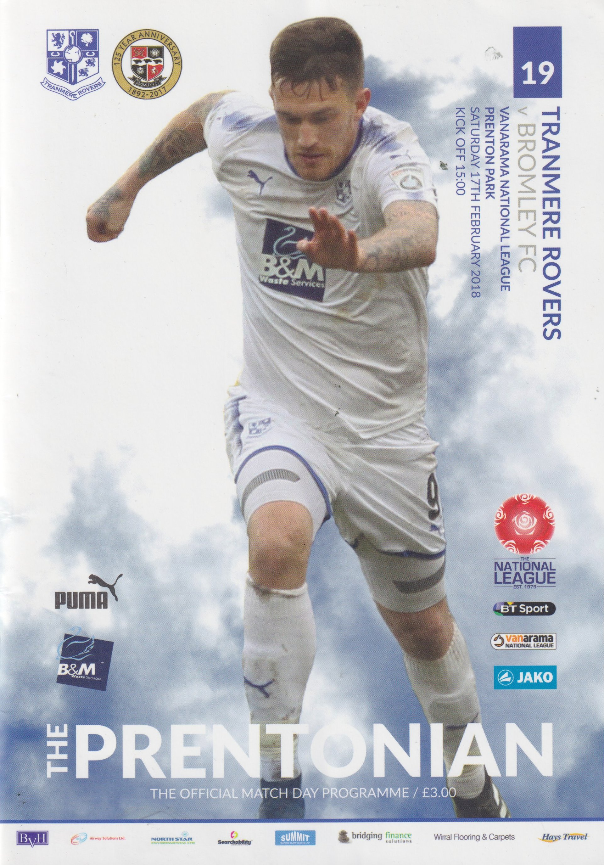 Tranmere Rovers v Bromley match programme